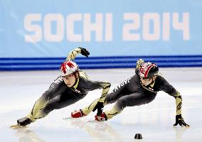 Japan short-track skaters practice at Sochi
