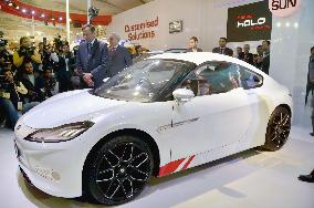 Indian carmaker exhibits electric car at motor show