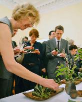 Visitors taste Japanese food at event in London