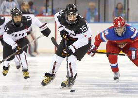 Japan forward Ukita in action in women's ice hockey prelim