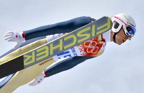 Japan Nordic combined skier A. Watabe 2nd in jump