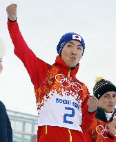 Japan's silver medalist Watabe pumps fist