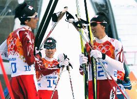 Japan's Watabe brothers chat after Nordic combined event