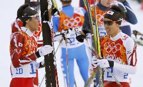 Japan's Watabe brothers chat after Nordic combined normal hill