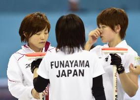 Japan players in women's curling against Britain