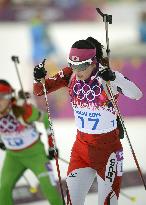 Japan's Suzuki in women's biathlon 15km