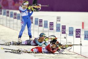 Japan's R. Suzuki in women's biathlon 15km