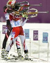 Japan's R. Suzuki in women's biathlon 15km