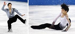 Figure skaters Chan, Hanyu fall during men's free program at Sochi