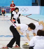 Japan against Canada in women's curling