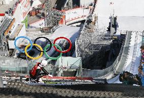 Japan's Watabe practices for Nordic combined large hill