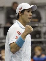 Japan's Nishikori advances to final of U.S. national indoor tennis