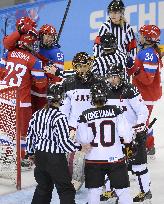 Japan vs Russia in women's ice hockey at Winter Games