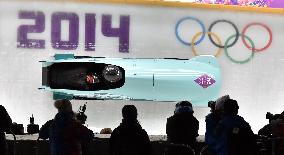 Team Japan competes in men's bobsleigh