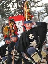 Dance performed at shrine in pre-spring festival in Japan