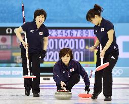Japan against China in women's curling in Sochi