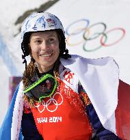 Czech's Samkova wins gold with lucky 'stache'