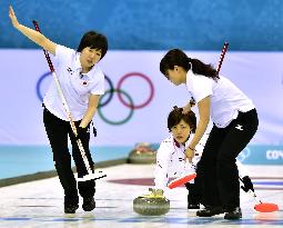 Japan against Sweden in women's curling in Sochi