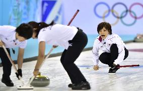 Japan against Sweden in women's curling in Sochi