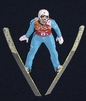 Japan's Shimizu in team ski jumping at Sochi Games