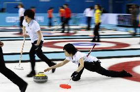Japan's Funayama delivers stone in curling vs. Sweden