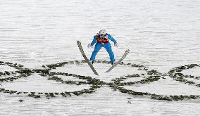 Japan's Shimizu flies in men's team ski jumping