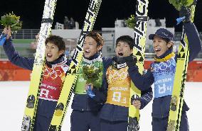 Japan wins bronze in team ski jumping at Sochi Games