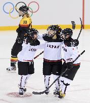 Japan vs Germany in women's ice hockey in Sochi