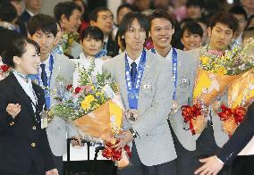 Japan's ski jumping team returns home with Sochi medals