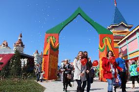 People visit theme park being built in Sochi