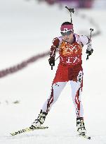 Japan's Suzuki competes in women's biathlon relay