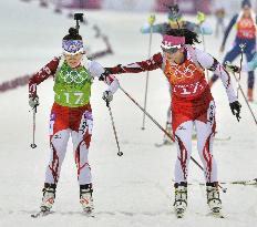 Team Japan competes in women's biathlon relay