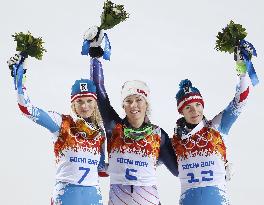 Women's slalom medalists at Sochi Games