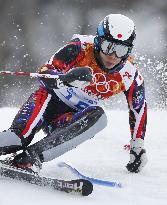 Japan's Yuasa races in men's skiing slalom in Sochi