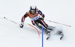 Japan's Yuasa races in men's skiing slalom in Sochi