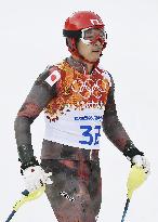 Japan's Sasaki ends 1st run in men's skiing slalom in Sochi