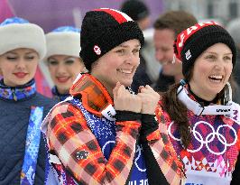 Canada's Thompson smiles after winning women's ski cross