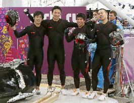 Team Japan ends 3rd heat of men's 4-man bobsleigh