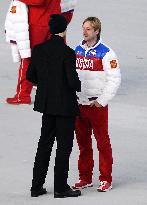 Russian figure skater Plushenko visits Closing Ceremony site