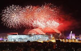 Fireworks at Closing Ceremony for Sochi Winter Olympics