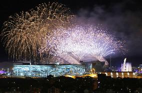Fireworks at Closing Ceremony for Sochi Winter Olympics