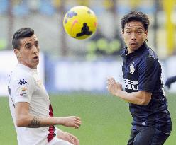 Inter's Nagatomo in action against Cagliari