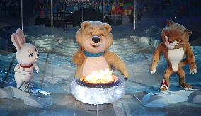 Sochi Olympics mascots at closing ceremony