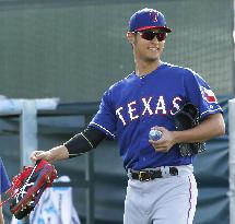 Japanese pitcher Darvish at Rangers' trading camp