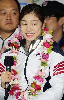 S. Korean figure skating silver medalist Kim meets reporters