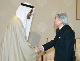 Japanese emperor meets with Abu Dhabi crown prince
