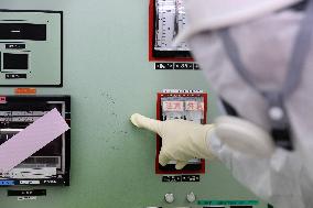 Scribbled reactor water levels at Fukushima control room