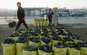 Coal sold on streets in Mongolian capital