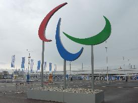 Paralympics logo set up at Sochi Olympic Park station