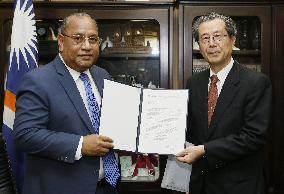 Hiroshima mayor's letter handed to Marshall Islands president